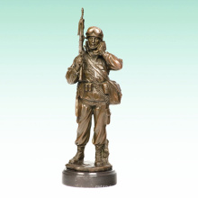 Metal Male Soldier Home Deco Army Bronze Sculpture Statue Tpy-476